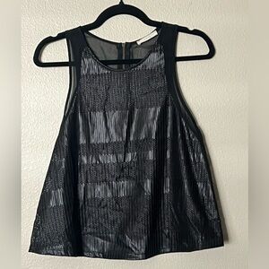 2 for $18 LUSH SLEEVELESS Black leather like blouse M